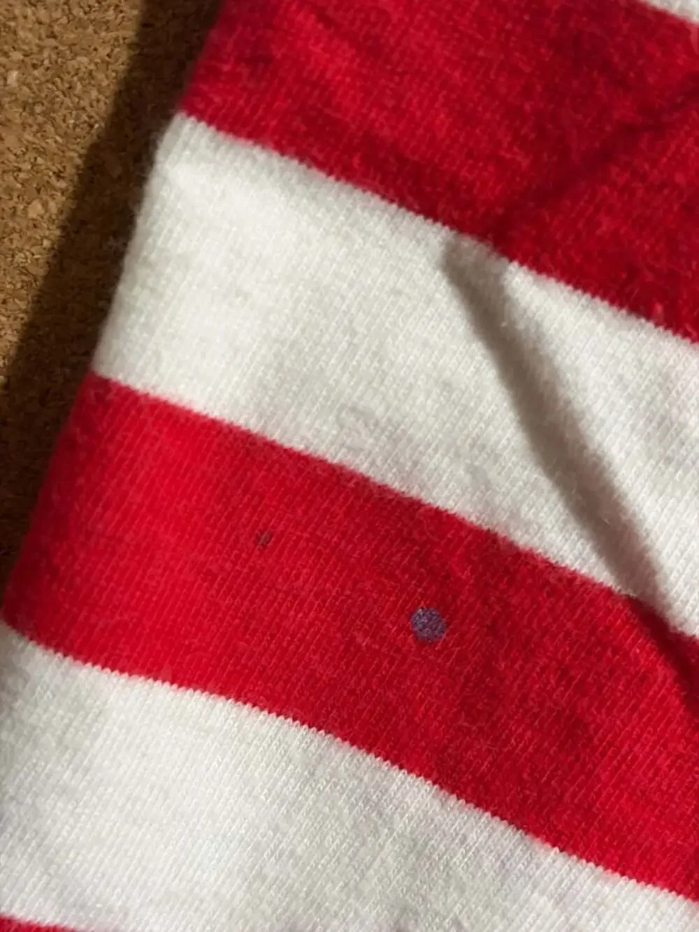 Vintage 90s Guess Jeans Striped Embroidered Tee Candy Cane USA Made - Picture 5 of 9